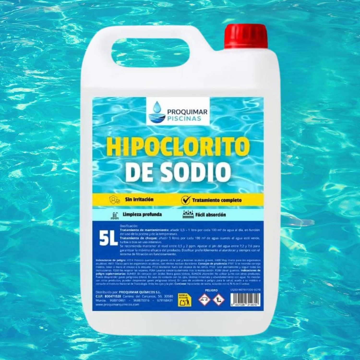 Hipoclorito de Sodio - Saneamiento de Agua - 5L